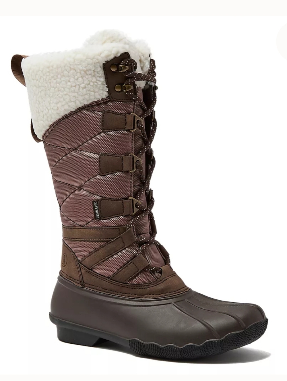 Lands' End Women's Expedition Brown Vegan Tall Insulated Winter Snow Boots